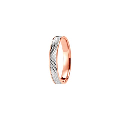 Alliance en or rose et platine, 4mm