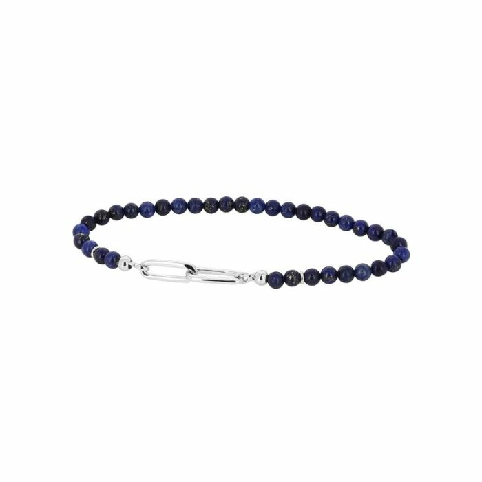 Bracelet Zeades 2 liens en acier et lapis lazuli