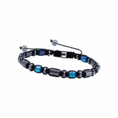 Bracelet Zeades Amatasi en acier, hématites et sodalites