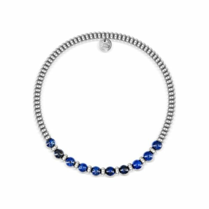 Bracelet Zeades Acatium en acier et lapis lazuli