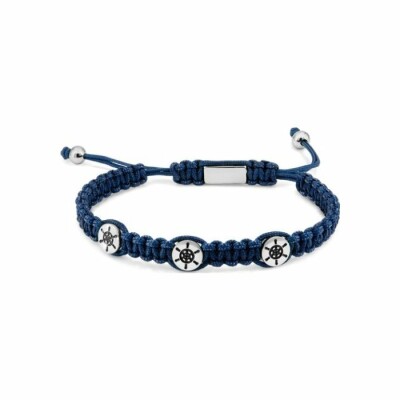 Bracelet Zeades Taquet en acier et textile bleu fonçé