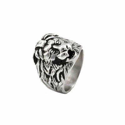 Bague Zeades Lion en acier