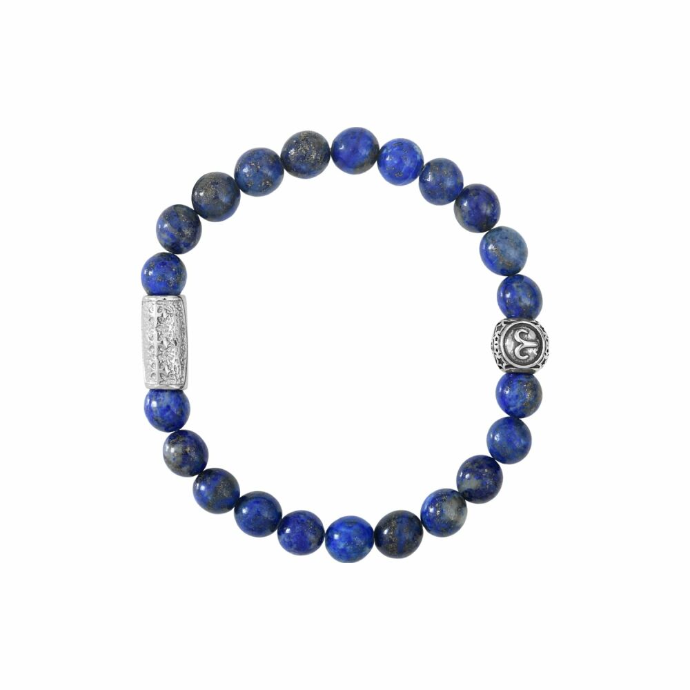 Bracelet Lauren Steven Design Taureau en lapis lazuli, taille M