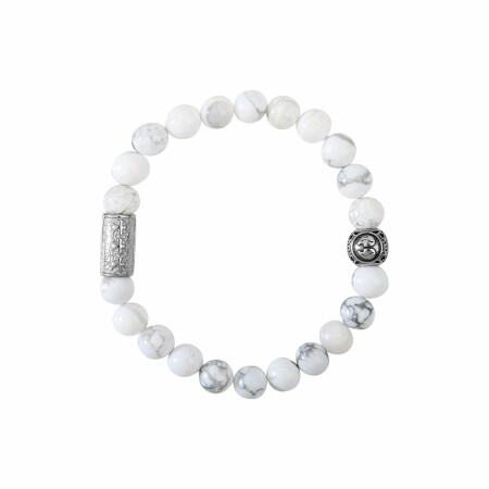 Bracelet Lauren Steven Design Gemeaux en howlite, taille L