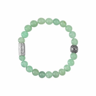 Bracelet Lauren Steven Design Cancer en aventurine, taille M