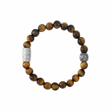 Bracelet Lauren Steven Design Lion en œil de tigre, taille M