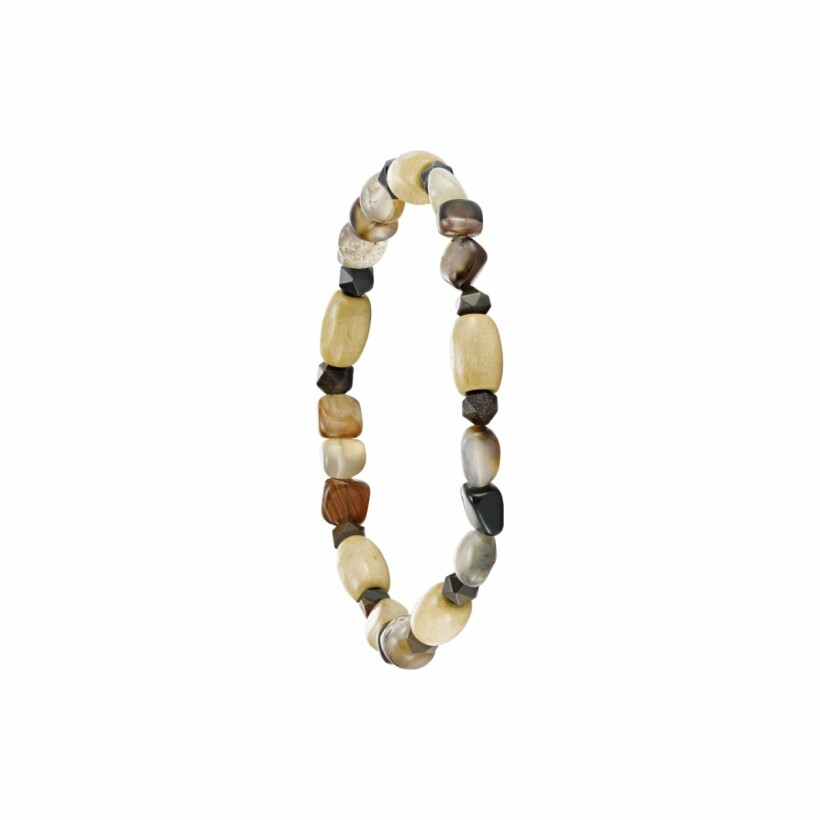 Bracelet Green Time en bois et agate ZWM006