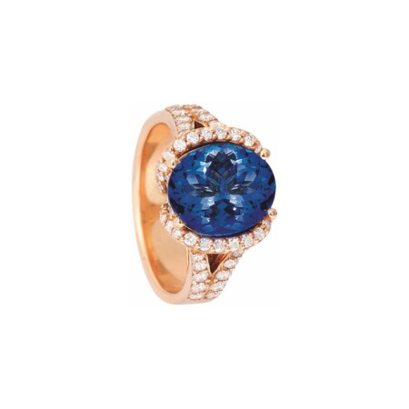 Bague Zuri en or rose, tanzanite et diamants