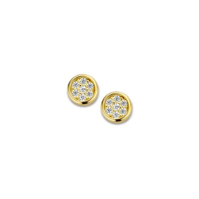 Boucles d'oreilles Naiomy Moments en argent doré et oxydes de zirconium