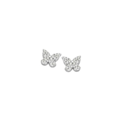 Boucles d'oreilles Naiomy Moments Papillon en argent et oxydes de zirconium