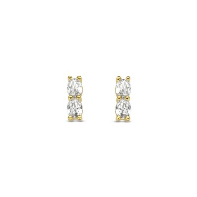 Boucles d'oreilles Naiomy Silver en argent plaqué or jaune et oxydes de zirconium