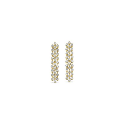 Boucles d'oreilles Naiomy Silver en argent plaqué or jaune et zircon