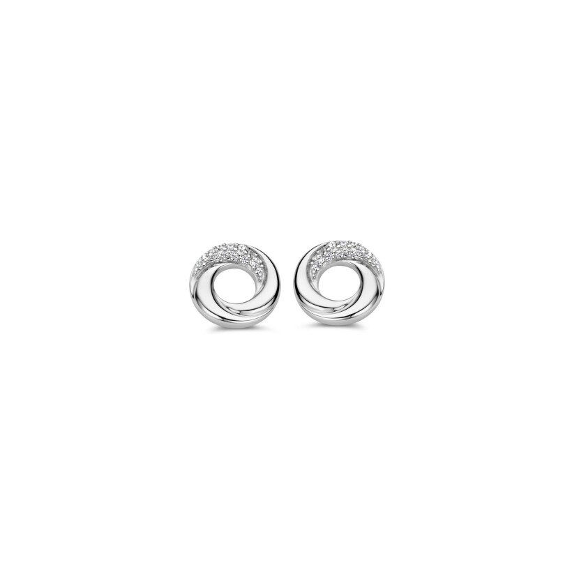 Boucles d'oreilles pendantes Naiomy Silver en argent et oxydes de zirconium