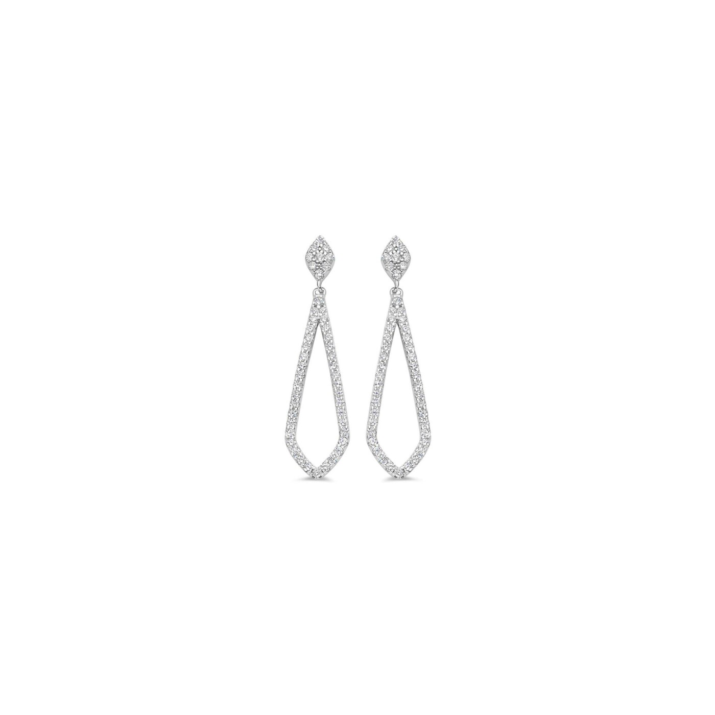 Boucles d'oreilles pendantes Naiomy Silver en argent et oxydes de zirconium