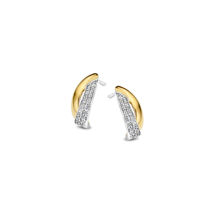 Boucles d'oreilles Naiomy Silver en argent, argent doré et oxydes de zirconium