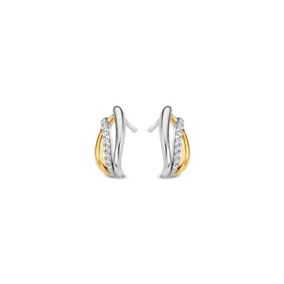 Boucles d'oreilles Naiomy Silver en argent, argent doré et oxydes de zirconium