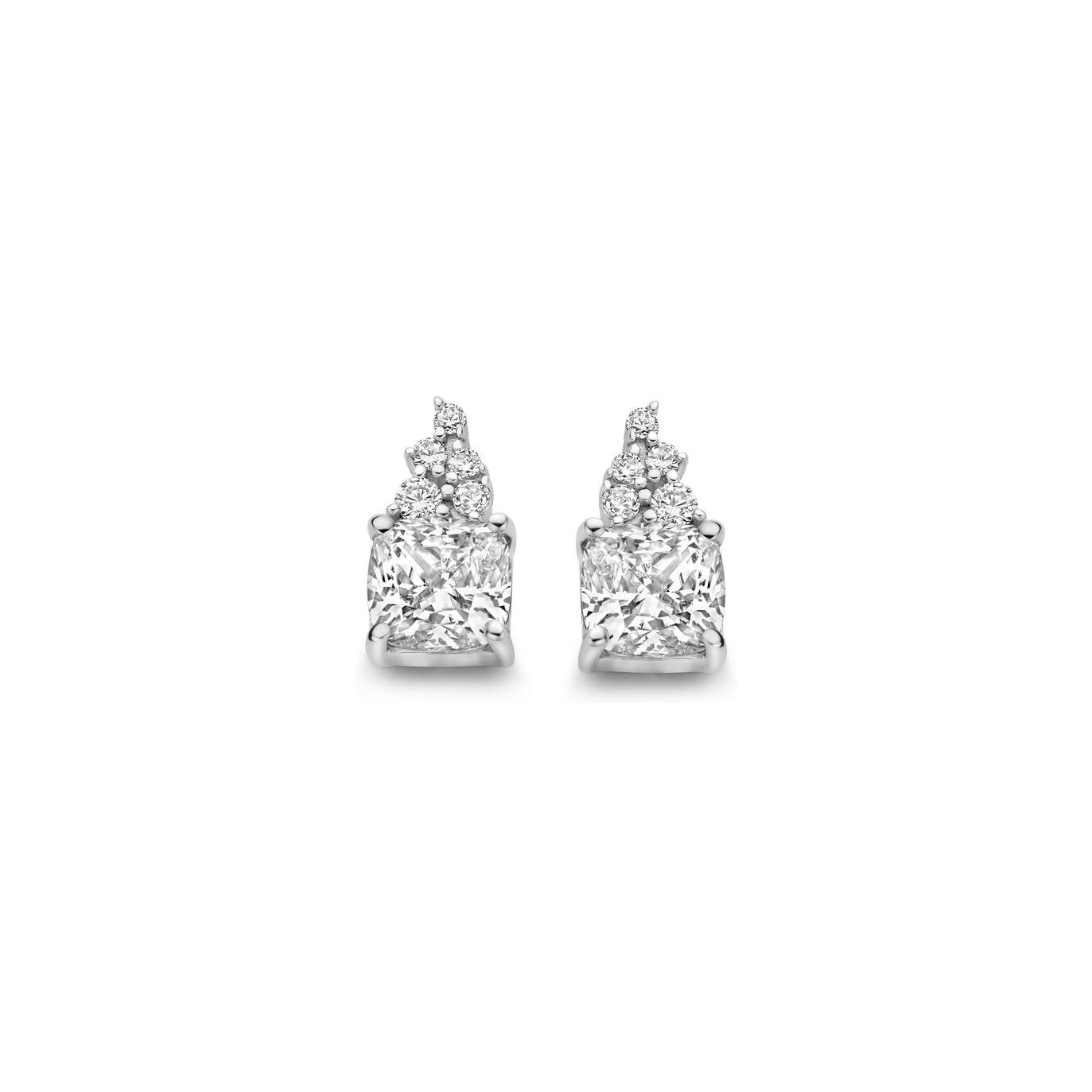 Boucles d'oreilles pendantes Naiomy Silver en argent et oxydes de zirconium