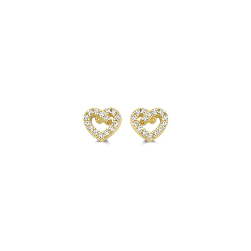 Boucles d'oreilles pendantes Naiomy Silver en argent doré et oxydes de zirconium
