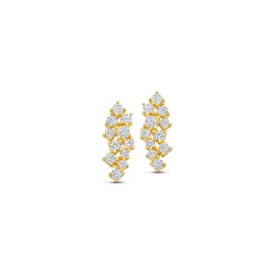 Boucles d'oreilles Naiomy Silver en argent plaqué or jaune et oxydes de zirconium