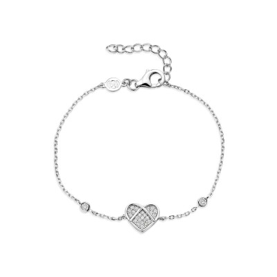 Bracelet Naiomy Silver Cœur en argent et oxydes de zirconium