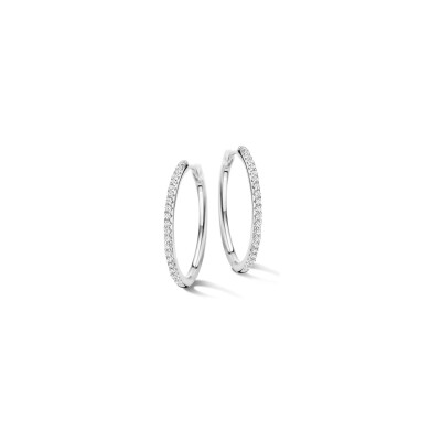 Boucles d'oreilles créoles Naiomy Silver en argent et oxydes de zirconium