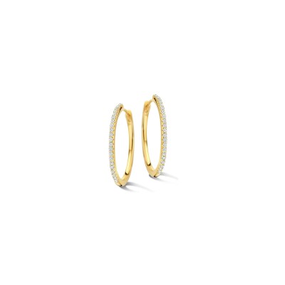 Boucles d'oreilles créoles Naiomy Silver en argent plaqué or jaune et oxydes de zirconium