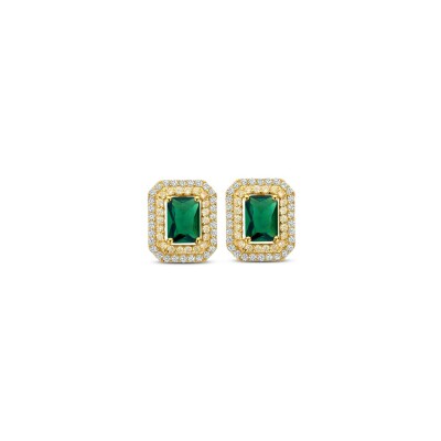 Boucles d'oreilles Naiomy Silver en argent plaqué or jaune et oxydes de zirconium