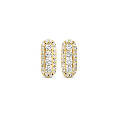 Boucles d'oreilles Naiomy Silver en argent plaqué or jaune et oxydes de zirconium