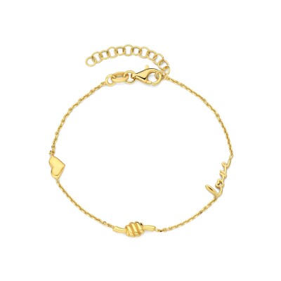 Bracelet Naiomy Silver Cœur en argent plaqué or jaune