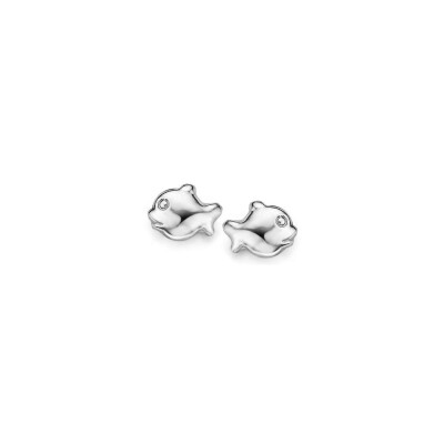 Boucles d'oreilles Naiomy Princess Poisson en argent
