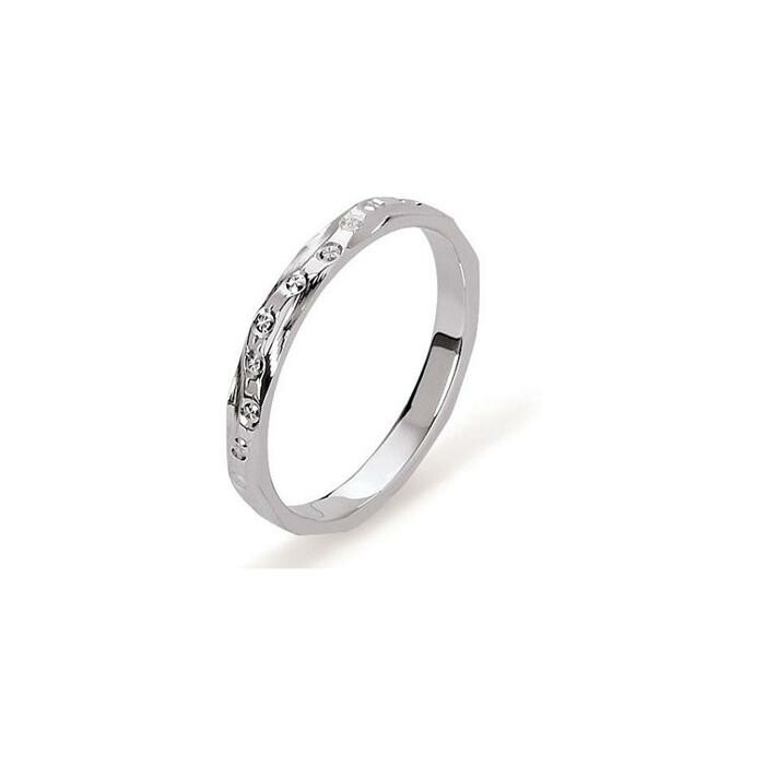 Alliance Adelaide en or blanc et diamants, 2.5mm