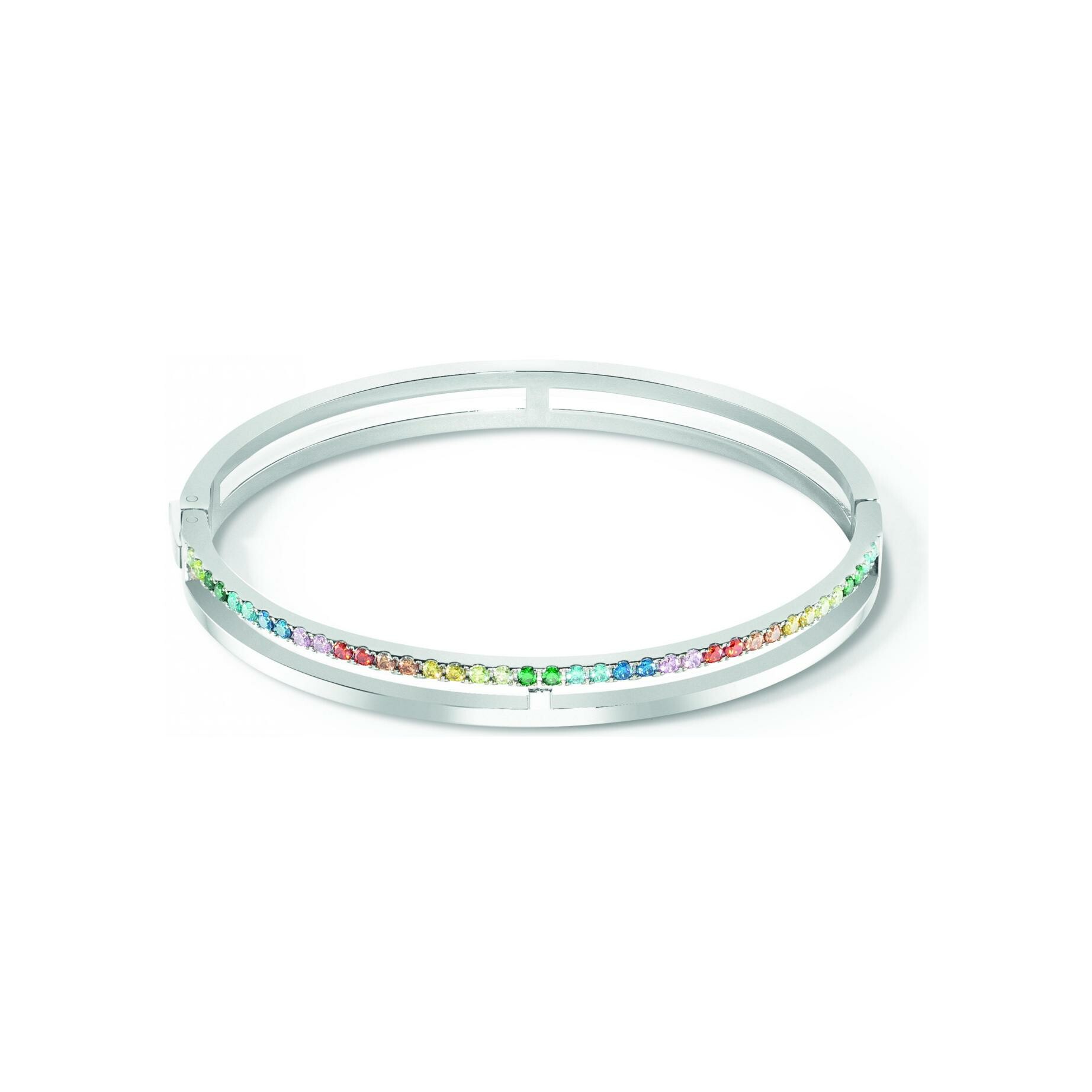 Bracelet Coeur de Lion Eternal Unity en acier et zircons, taille 17cm