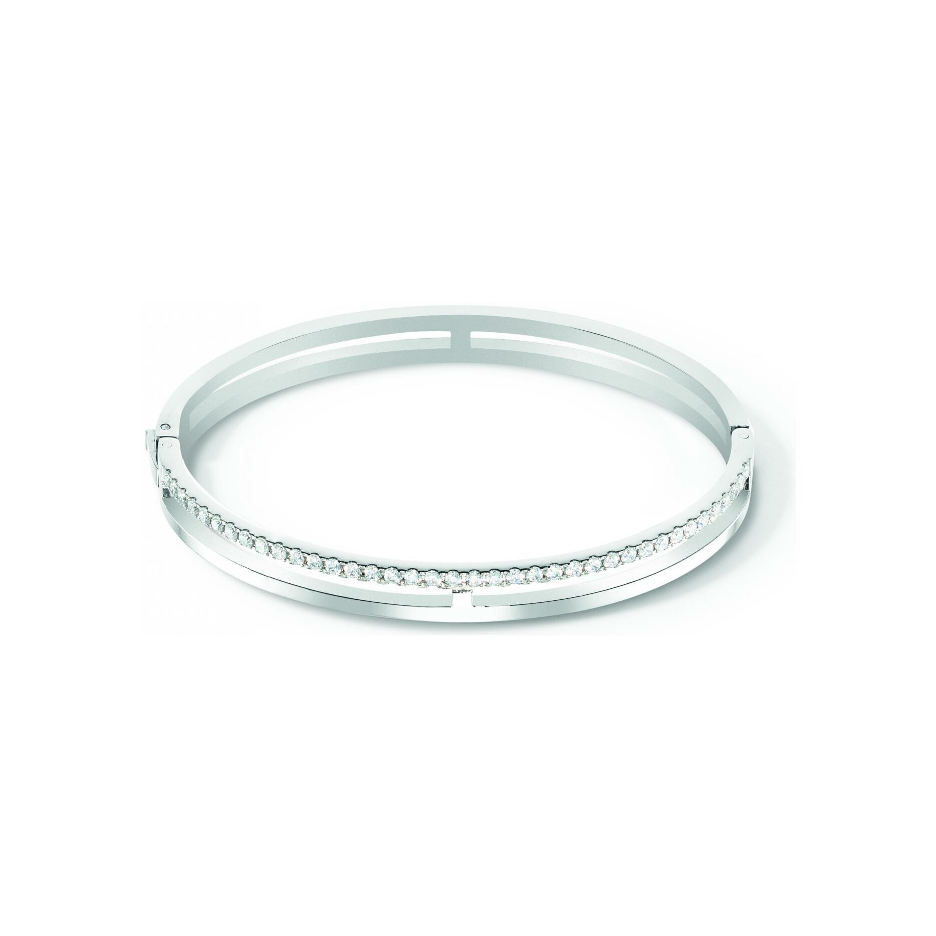 Bracelet Coeur de Lion Eternal Unity en acier et zircons, taille 17cm