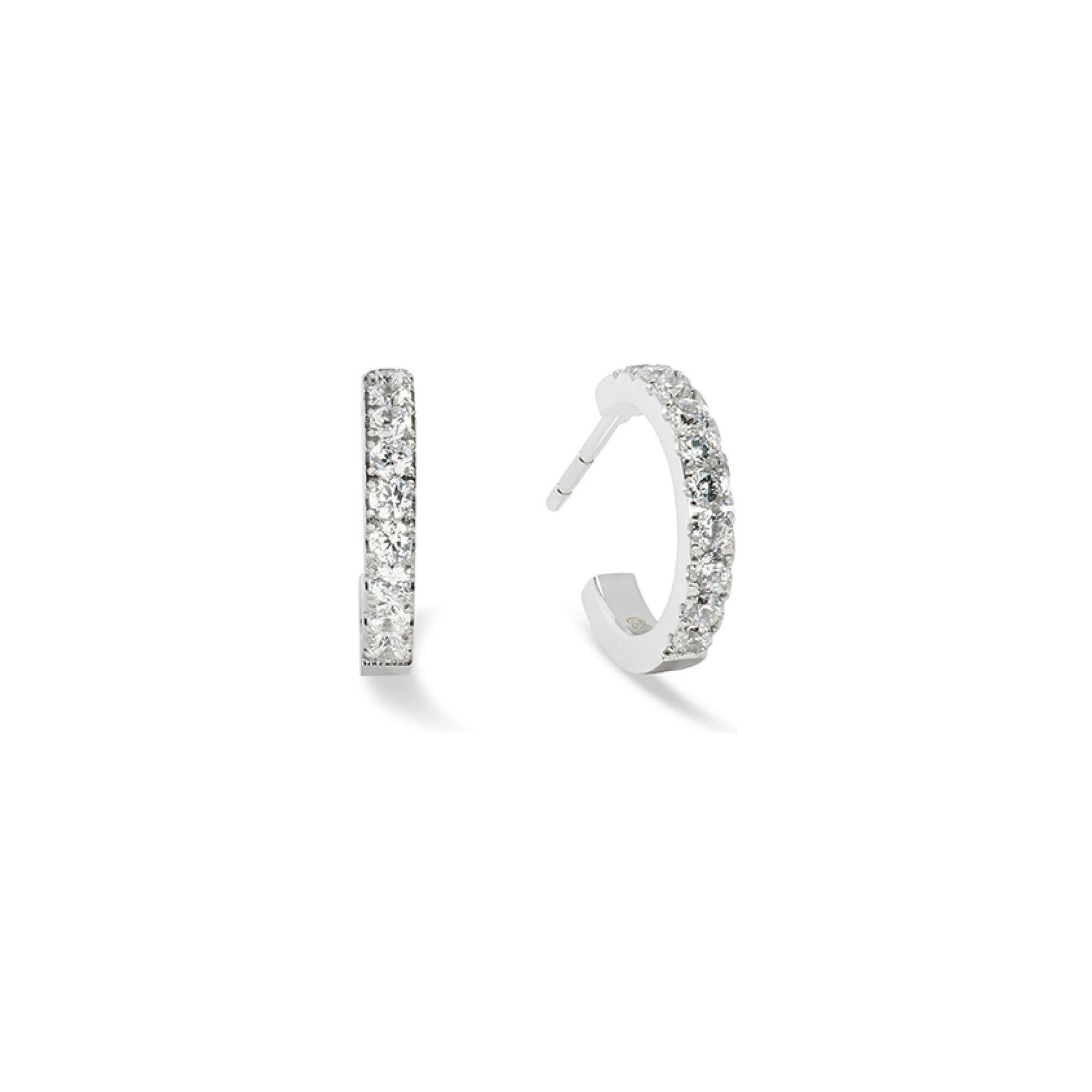 Boucles d'oreilles Coeur de Lion Eternal Love mini en acier et zircons