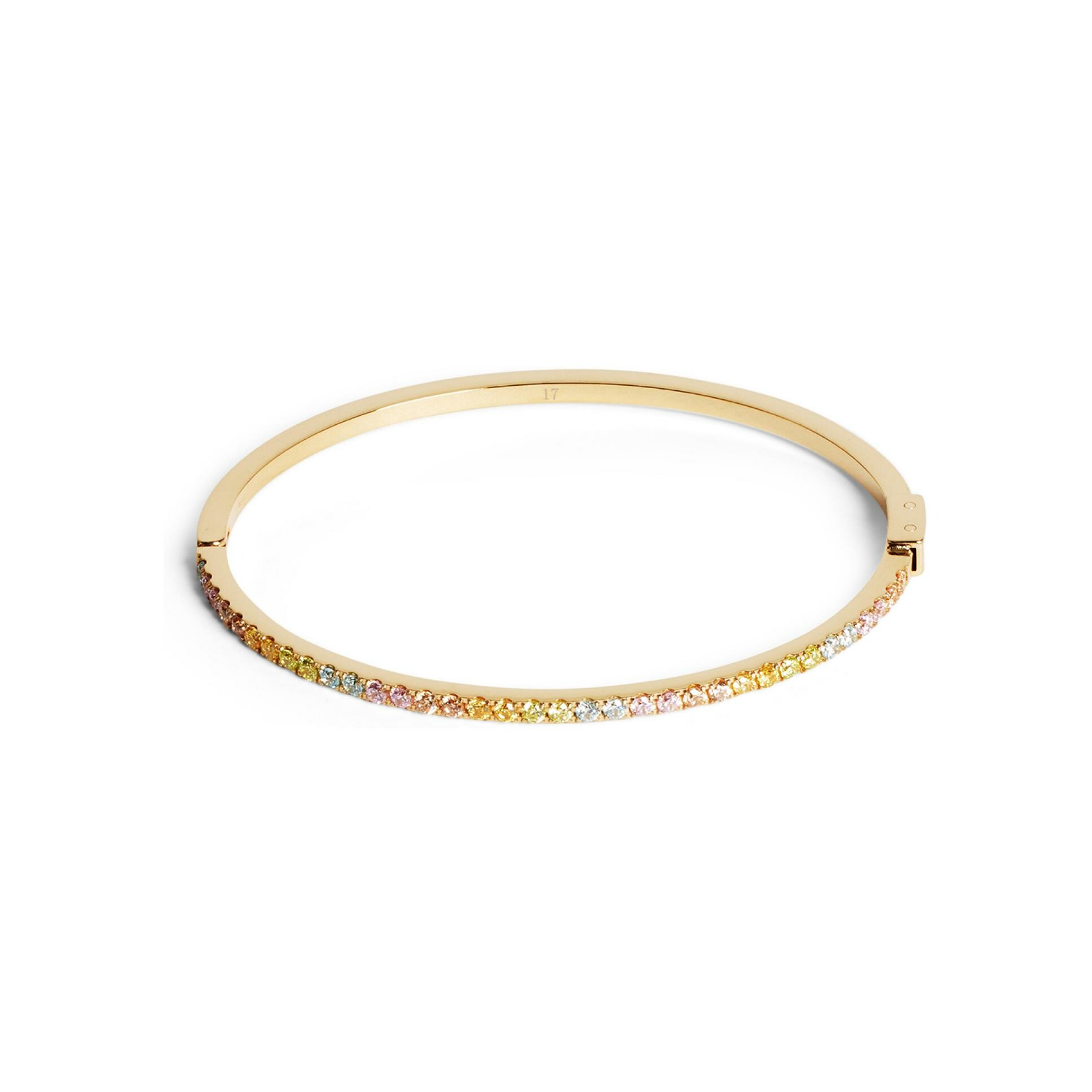 Bracelet Coeur de Lion Eternal Love en acier doré et zircons, taille 17cm