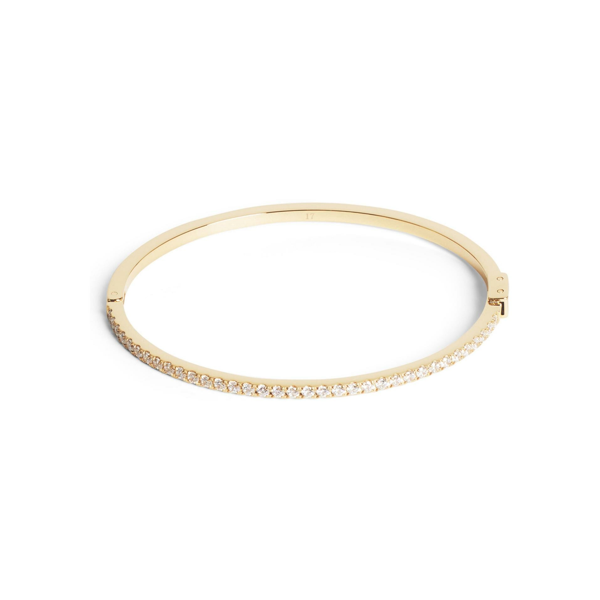 Bracelet Coeur de Lion Eternal Love en acier doré et zircons, taille 17cm