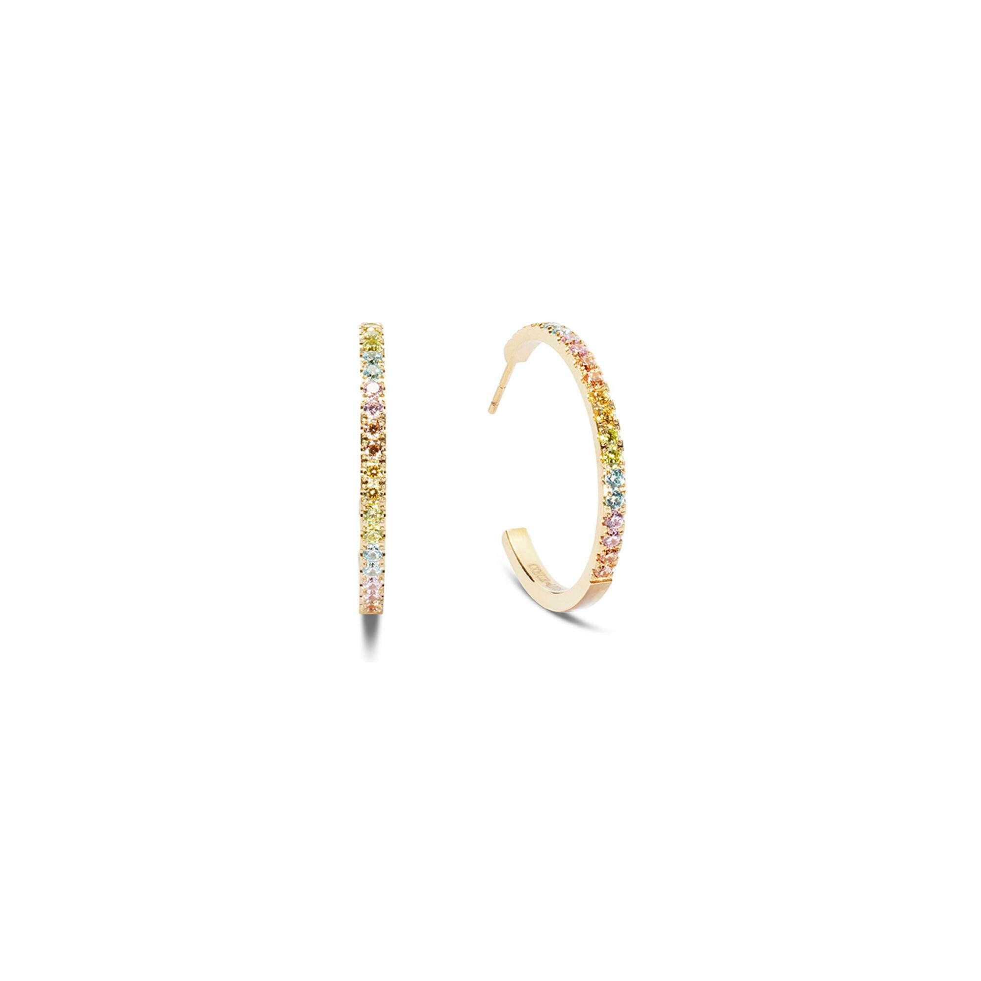 Boucles d'oreilles Coeur de Lion Eternal Love en acier doré et zircons