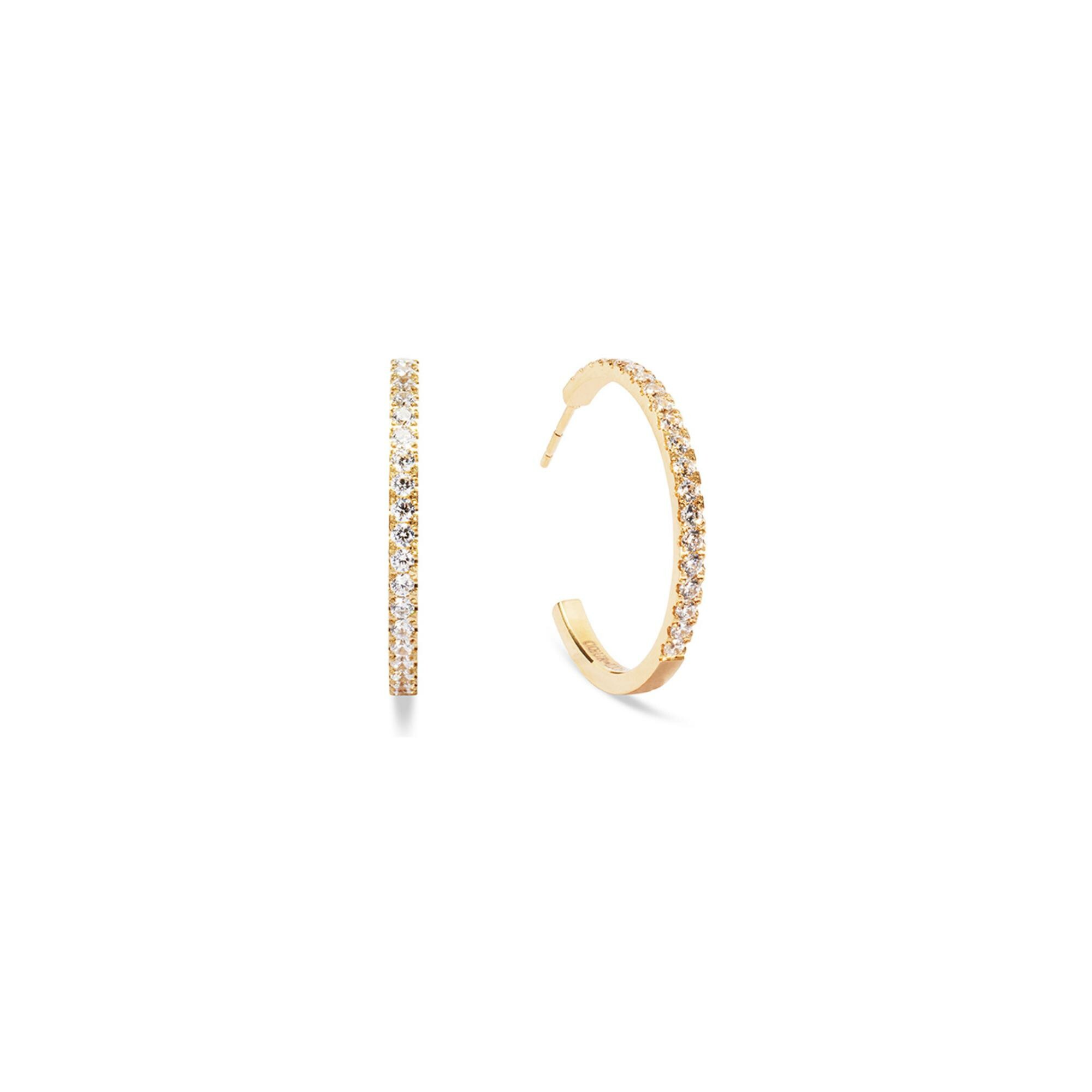 Boucles d'oreilles Coeur de Lion Eternal Love en acier doré et zircons