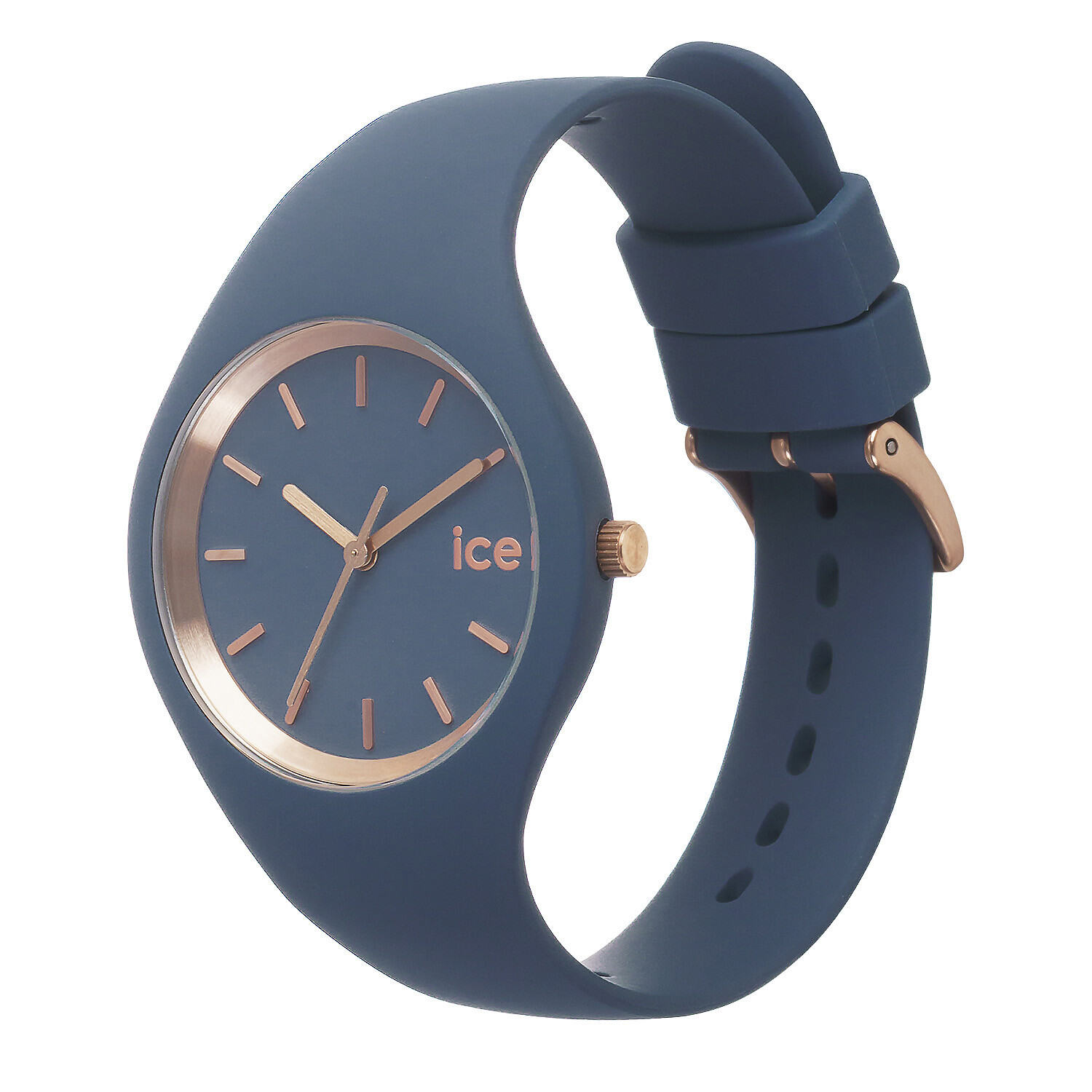 Ice-Watch ICE Glam Brushed Blue Horizon - Orologio Donna Small 34mm, Cinturino In Silicone Blu, Quadrante Glitterato, 10 ATM