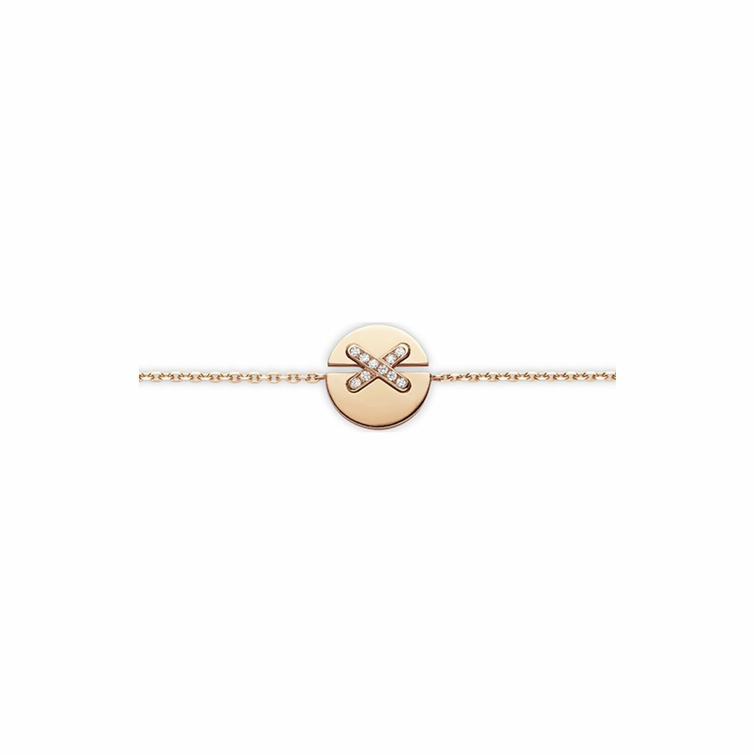 Bracelet Chaumet Jeux de Liens Harmony petit modèle en or rose et diamants vue 1