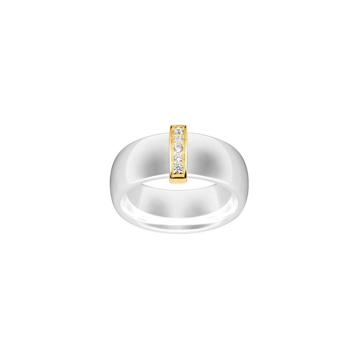Bague Ceranity en plaqué or, céramique et oxyde de zirconium
