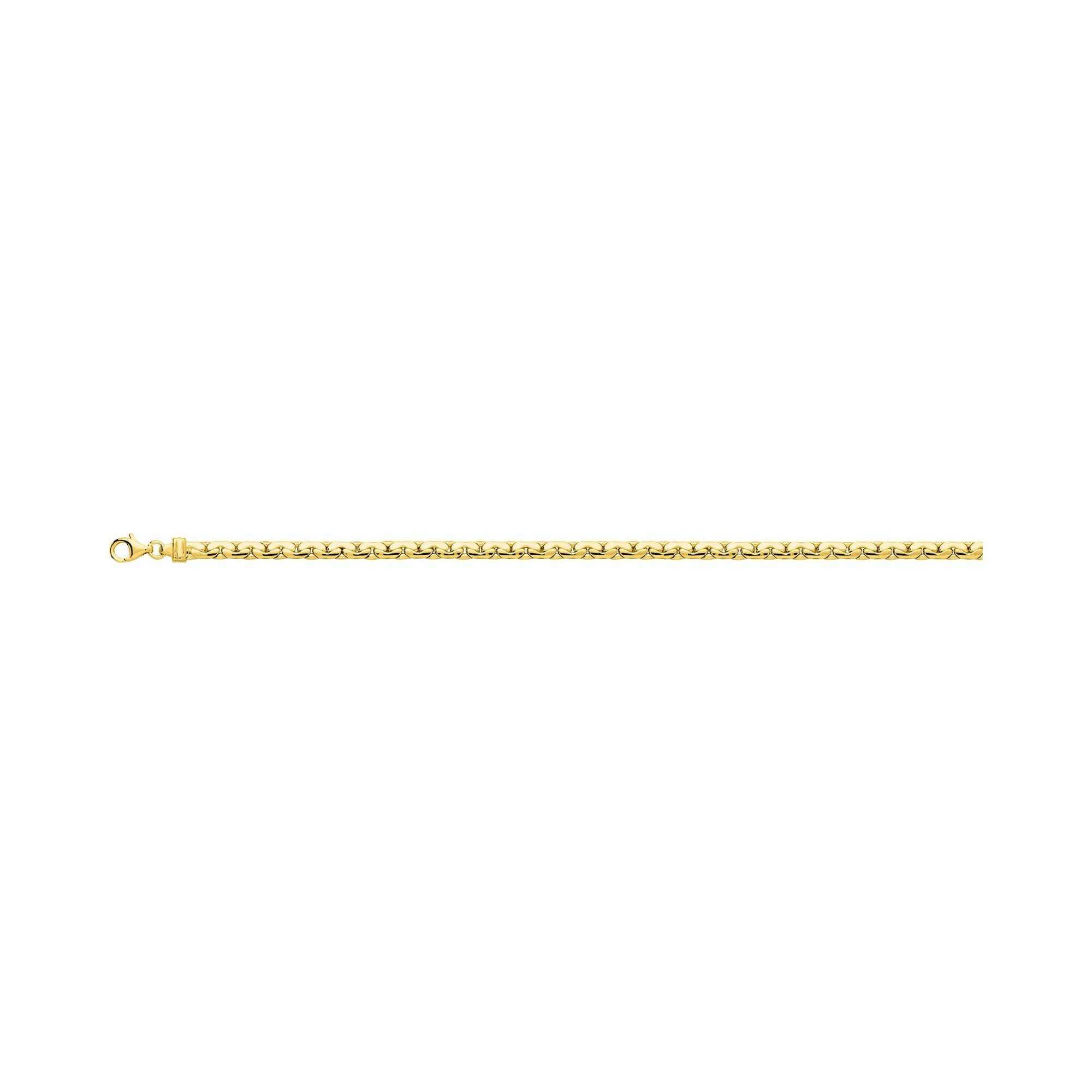 Bracelet chaîne maille haricot en plaqué or