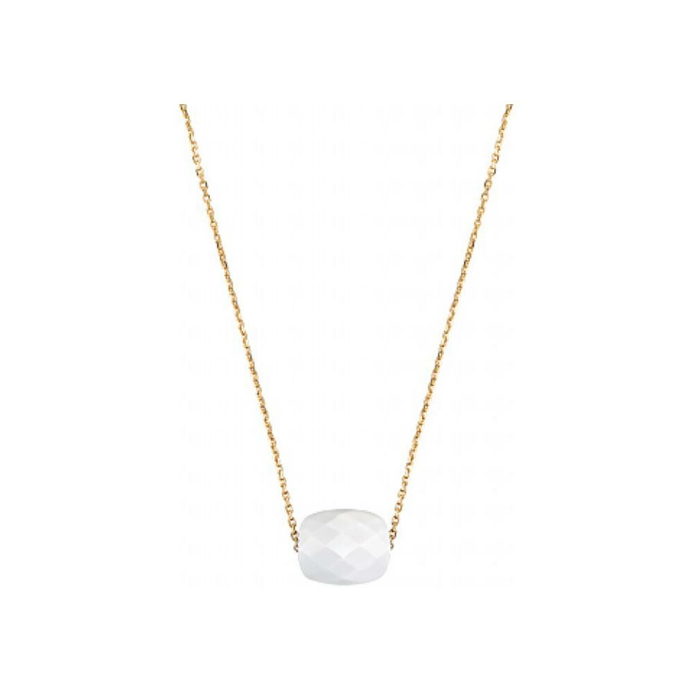 Collier Morganne Bello Friandise en or jaune et agathe blanche vue 2
