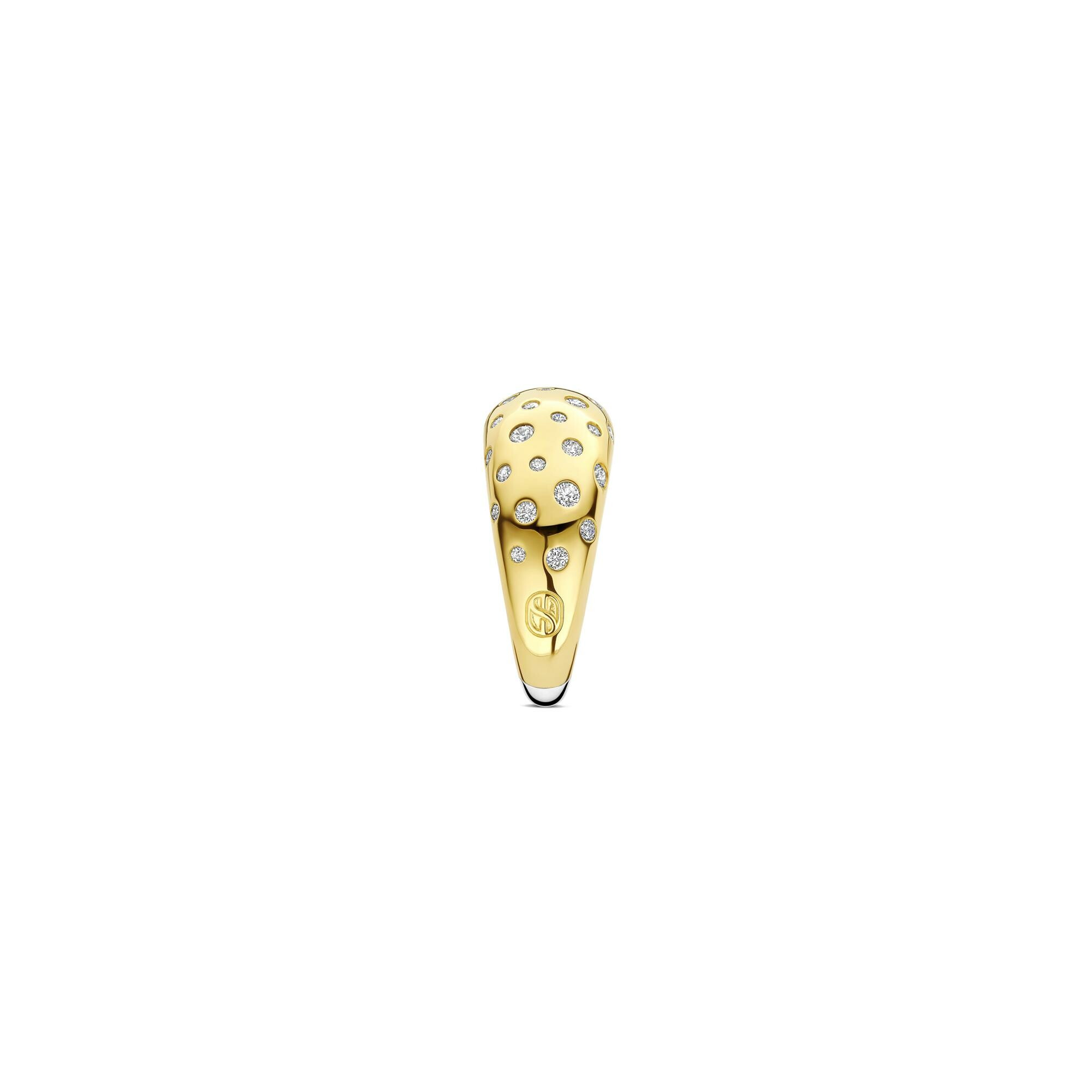 Bague Ti Sento en argent doré et oxyde de zirconium, taille 56 vue 3