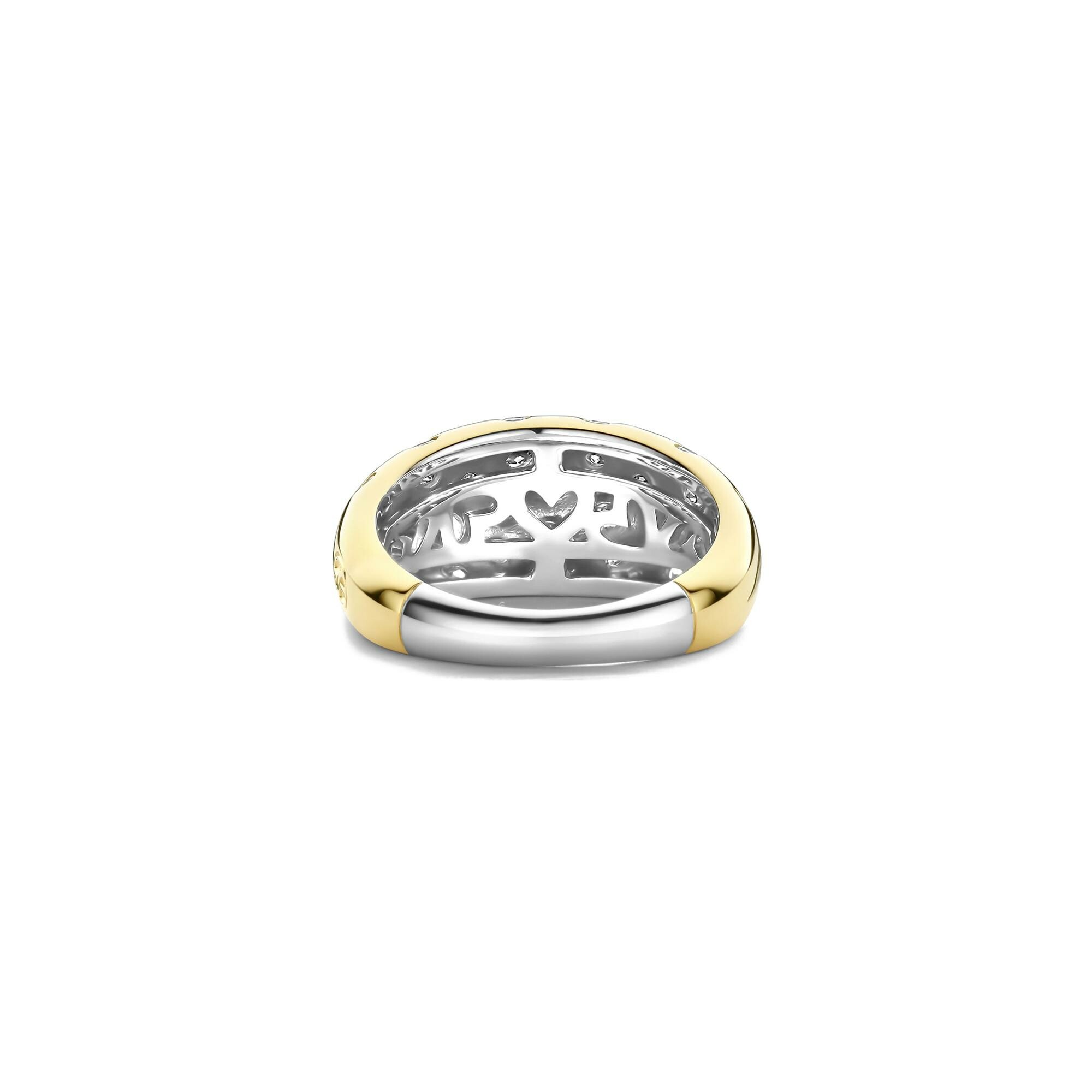Bague Ti Sento en argent doré et oxyde de zirconium, taille 56 vue 4
