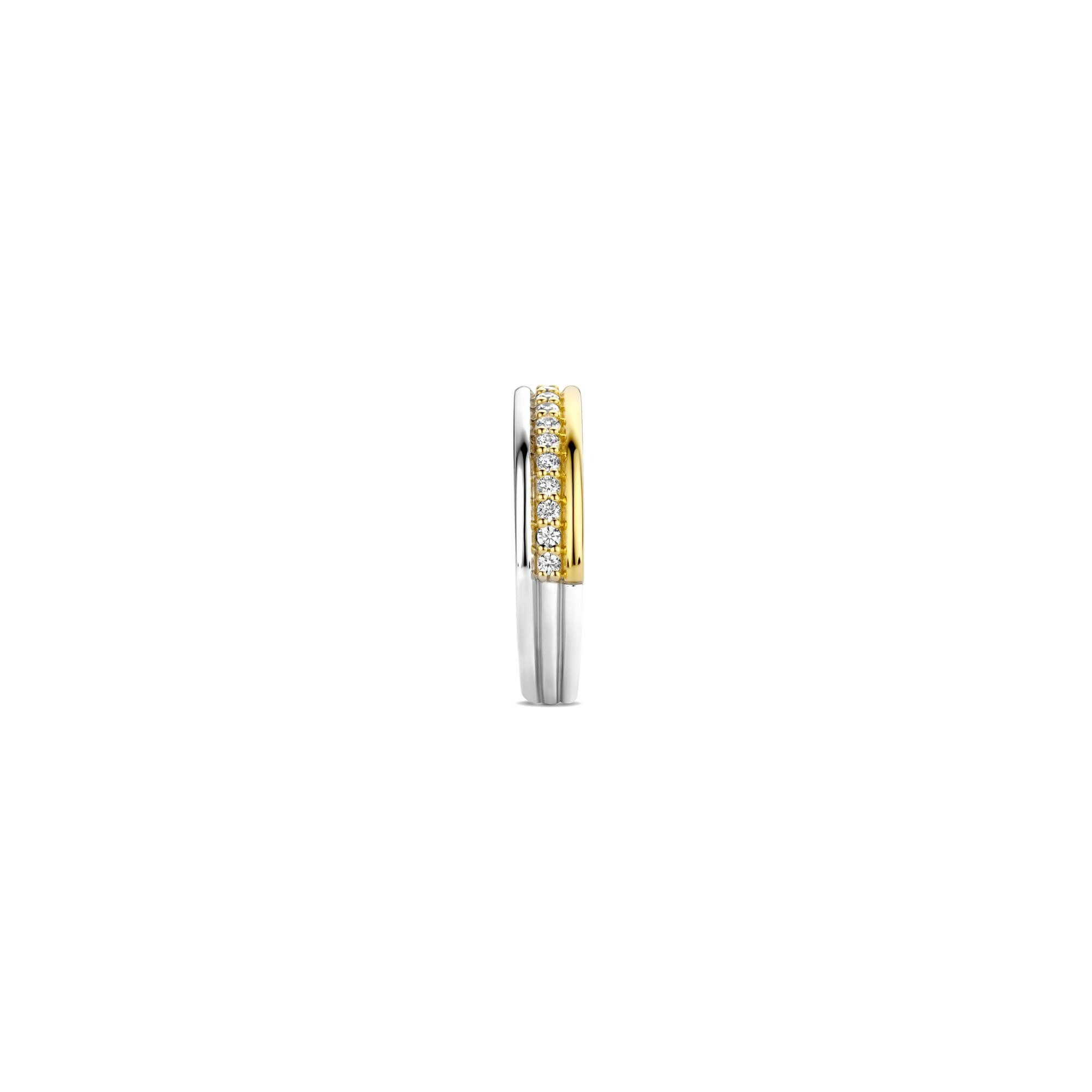 Bague Ti Sento en argent doré et oxyde de zirconium, taille 54 vue 2