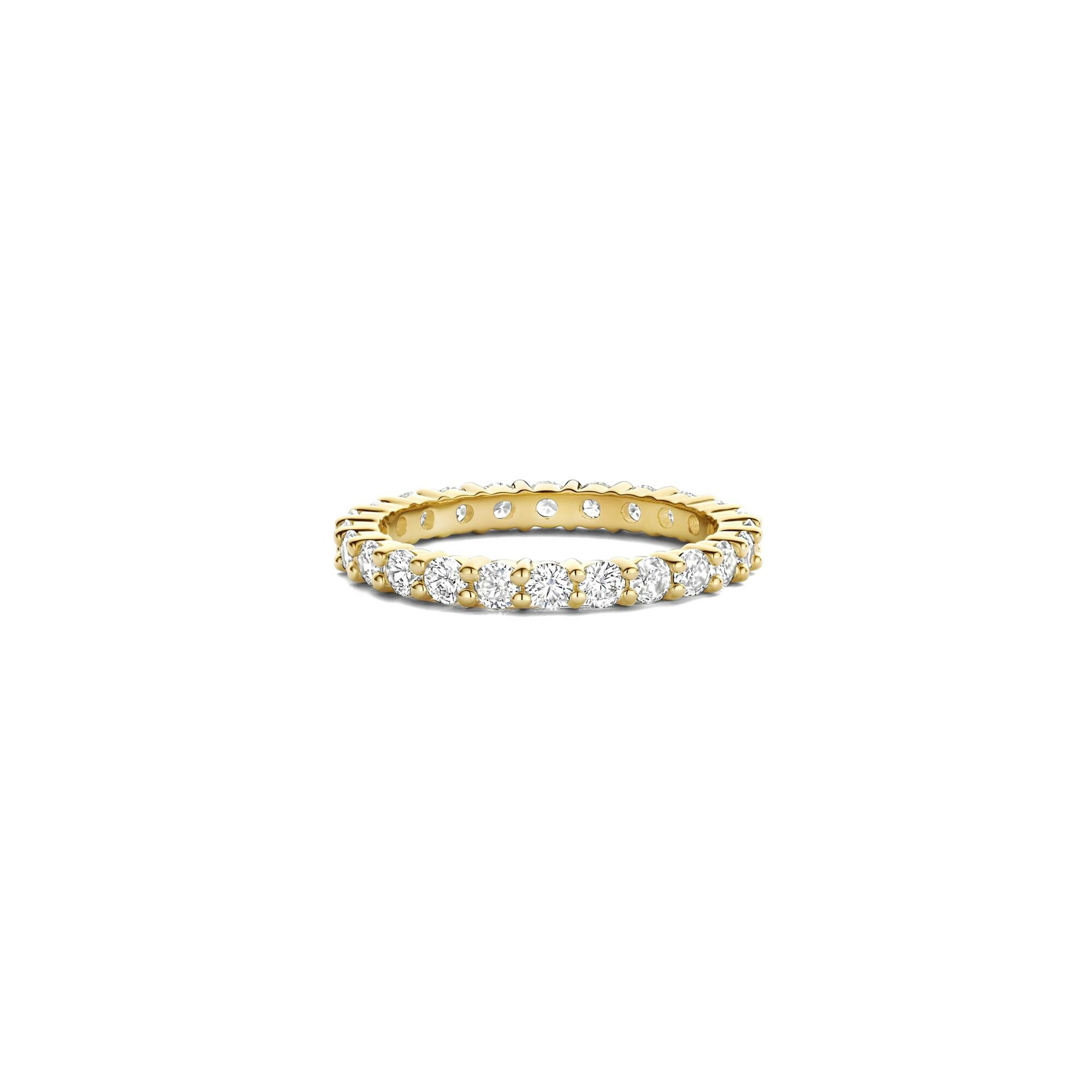 Bague Ti Sento en argent doré et oxyde de zirconium, taille 56 vue 4