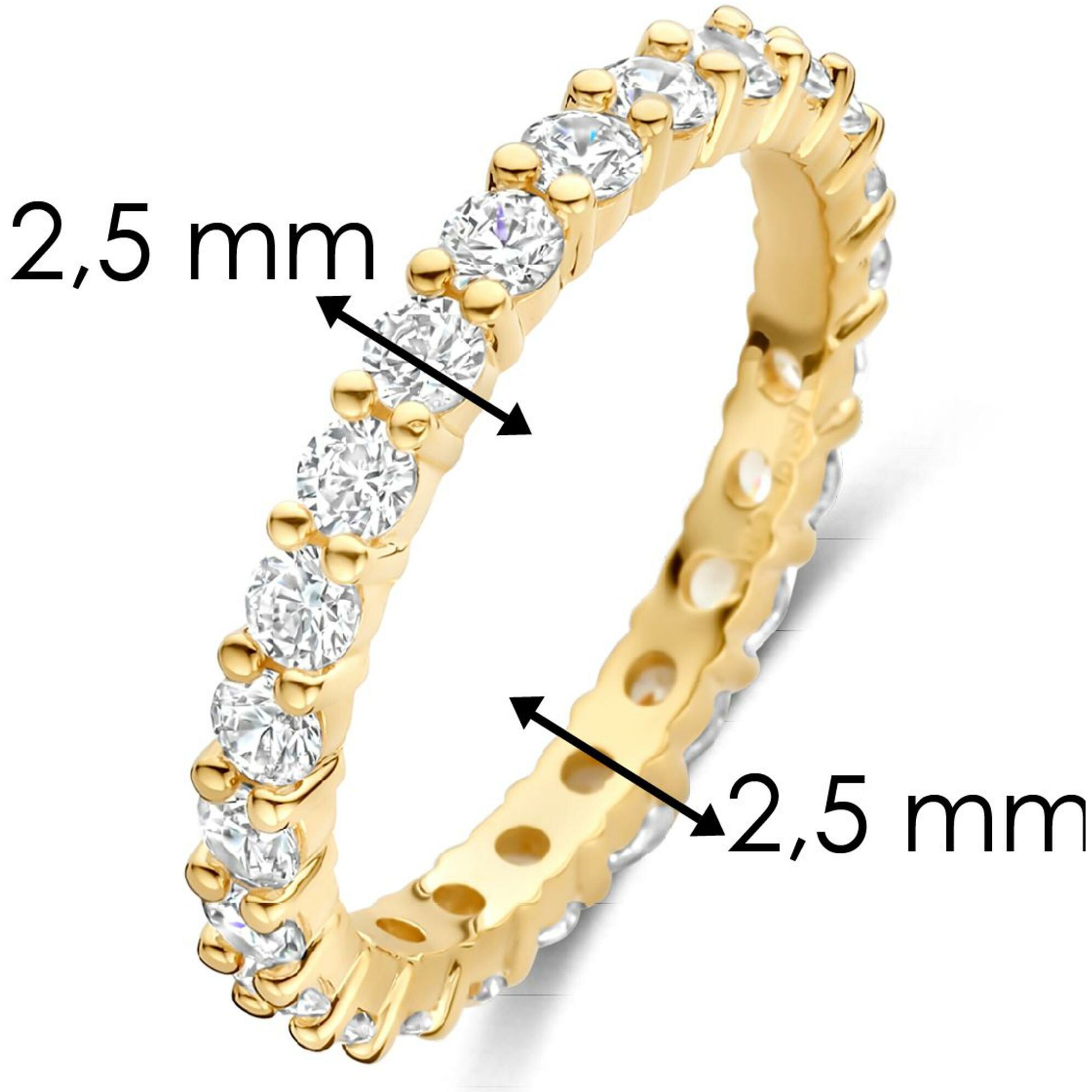 Bague Ti Sento en argent doré et oxyde de zirconium, taille 56 vue 5