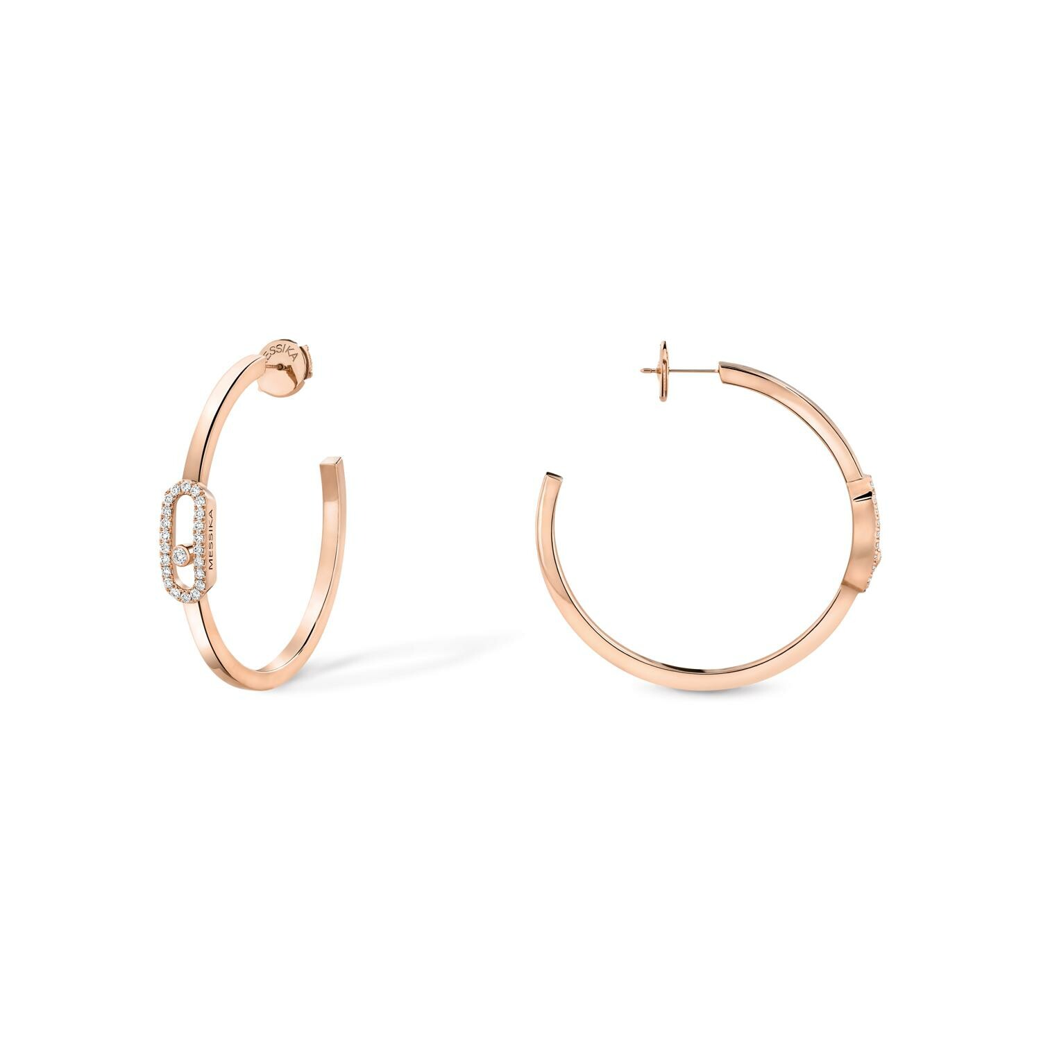 Purchase Messika Move Uno creole earrings, rose gold, diamonds