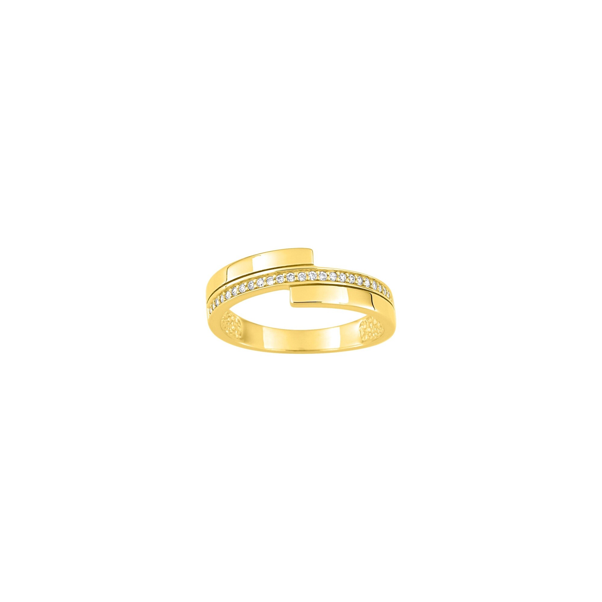 Bague en plaqué or et oxyde de zirconium